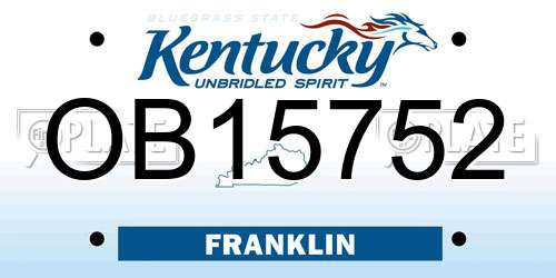 OB15752 Kentucky License Plate