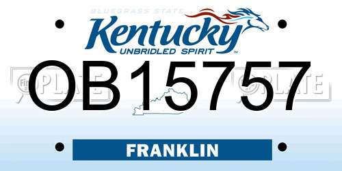OB15757 Kentucky License Plate
