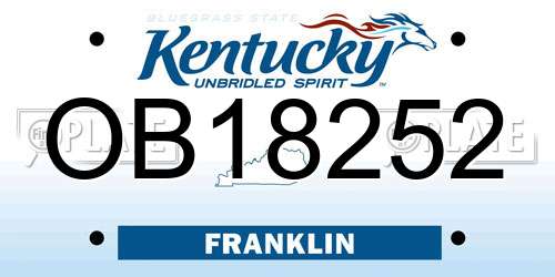 OB18252 Kentucky License Plate