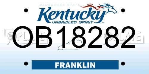 OB18282 Kentucky License Plate
