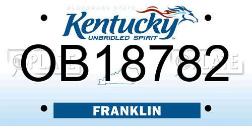 OB18782 Kentucky License Plate