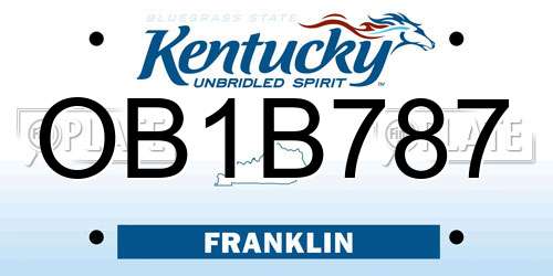 OB1B787 Kentucky License Plate
