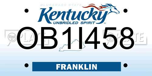 OB1I458 Kentucky License Plate