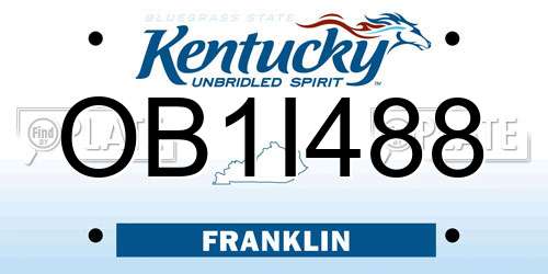 OB1I488 Kentucky License Plate