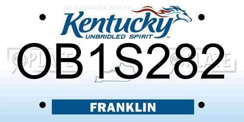 OB1S282 Kentucky License Plate