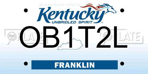 OB1T2L Kentucky License Plate