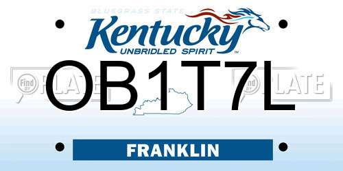 OB1T7L Kentucky License Plate