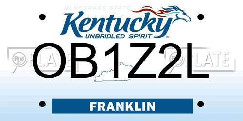 OB1Z2L Kentucky License Plate