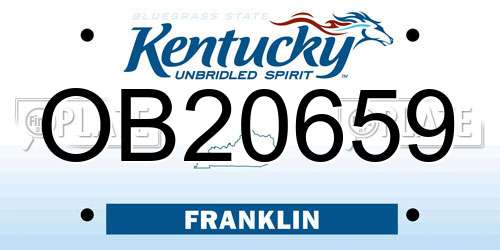 OB20659 Kentucky License Plate