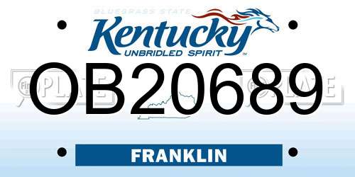 OB20689 Kentucky License Plate