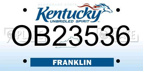 OB23536 Kentucky License Plate