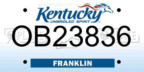 OB23836 Kentucky License Plate
