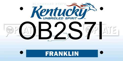 OB2S7I Kentucky License Plate