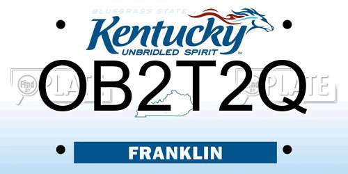 OB2T2Q Kentucky License Plate