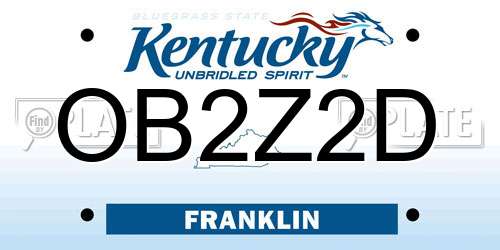 OB2Z2D Kentucky License Plate