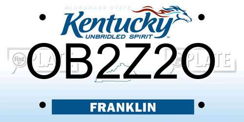 OB2Z2O Kentucky License Plate