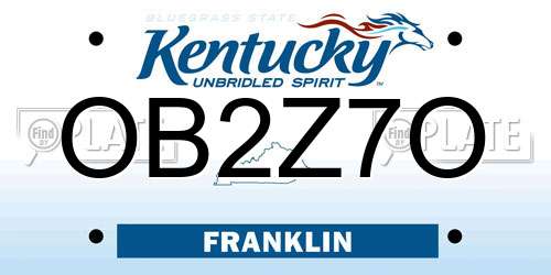 OB2Z7O Kentucky License Plate