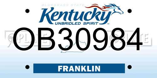 OB30984 Kentucky License Plate
