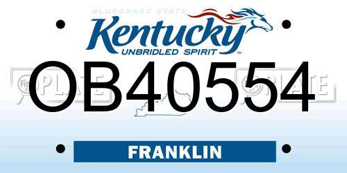 OB40554 Kentucky License Plate