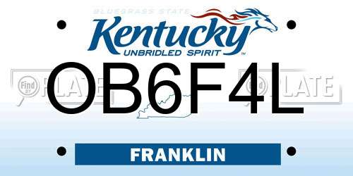 OB6F4L Kentucky License Plate