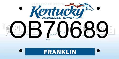 OB70689 Kentucky License Plate