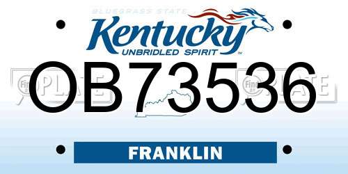 OB73536 Kentucky License Plate