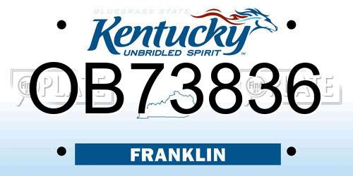 OB73836 Kentucky License Plate