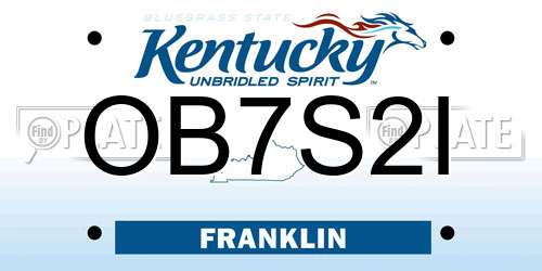OB7S2I Kentucky License Plate