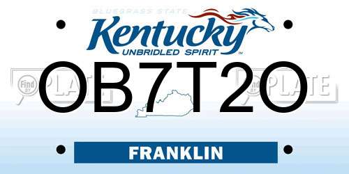 OB7T2O Kentucky License Plate
