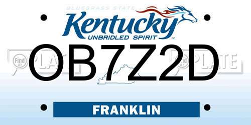 OB7Z2D Kentucky License Plate