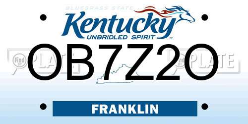OB7Z2O Kentucky License Plate