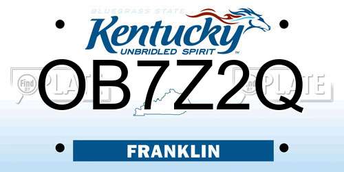 OB7Z2Q Kentucky License Plate