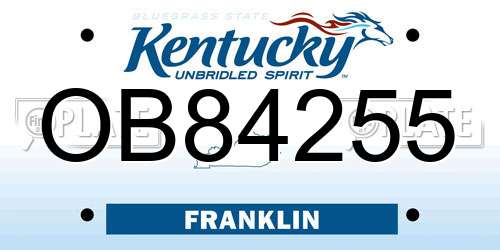 OB84255 Kentucky License Plate