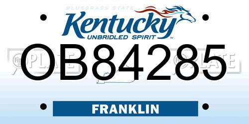 OB84285 Kentucky License Plate