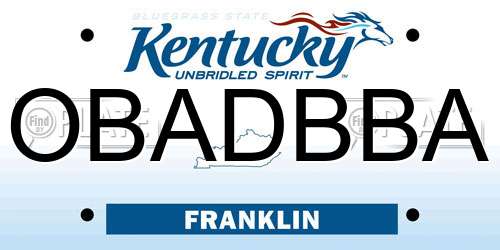 OBADBBA Kentucky License Plate