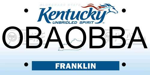 OBAOBBA Kentucky License Plate