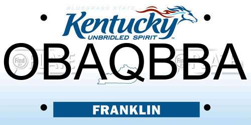 OBAQBBA Kentucky License Plate