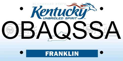 OBAQSSA Kentucky License Plate