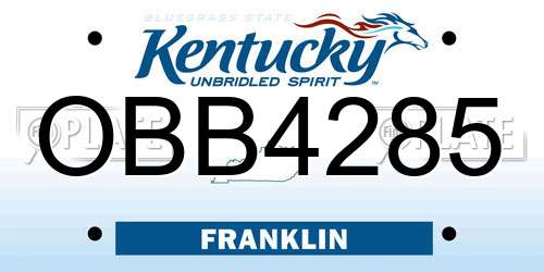 OBB4285 Kentucky License Plate