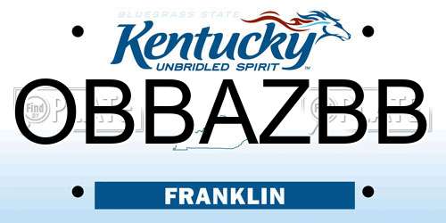 OBBAZBB Kentucky License Plate