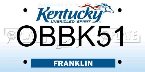 OBBK51 Kentucky License Plate