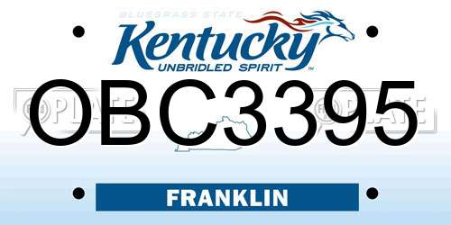 OBC3395 Kentucky License Plate