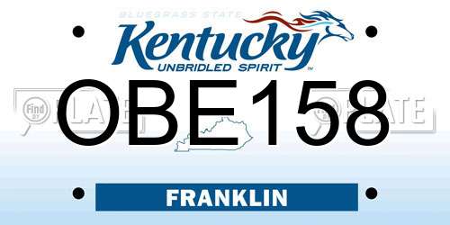 OBE158 Kentucky License Plate