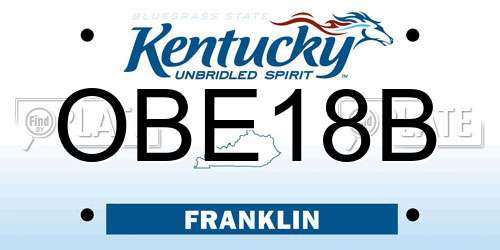 OBE18B Kentucky License Plate