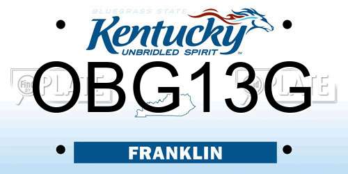 OBG13G Kentucky License Plate