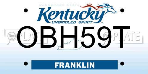 OBH59T Kentucky License Plate