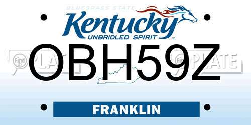OBH59Z Kentucky License Plate