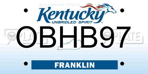 OBHB97 Kentucky License Plate