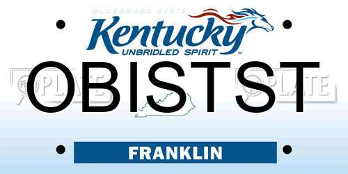 OBISTST Kentucky License Plate