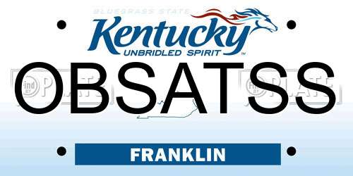 OBSATSS Kentucky License Plate